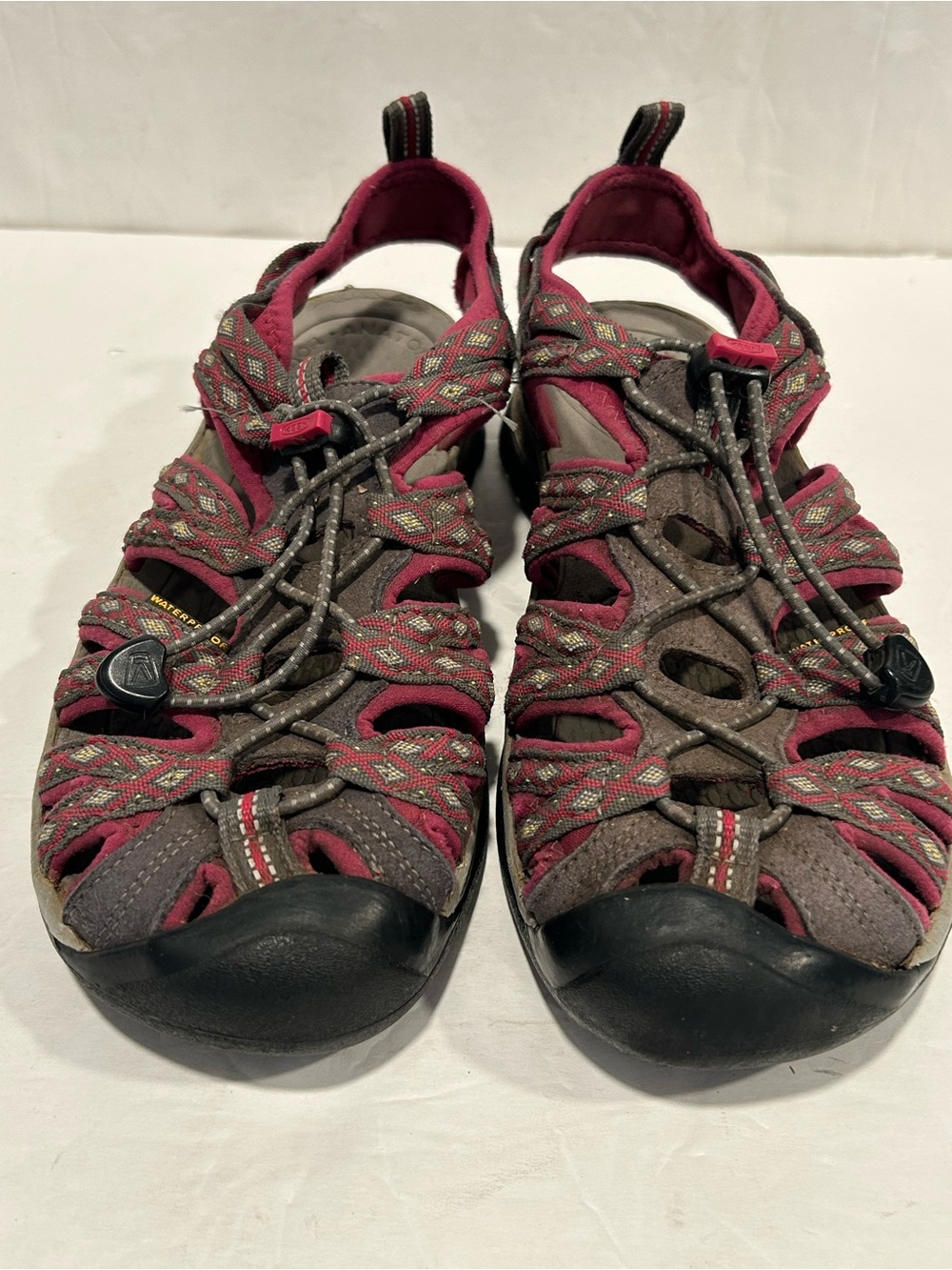 KEEN Whisper Sandal Womens 8 Grey Pink Hiking Trail Waterproof Sport Outdoor